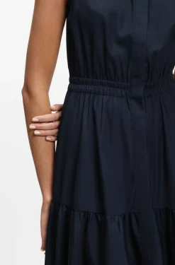 Sleeveless dress in cotton poplin