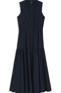 Sleeveless dress in cotton poplin