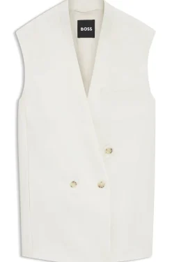 Sleeveless relaxed-fit blazer in a wool blend
