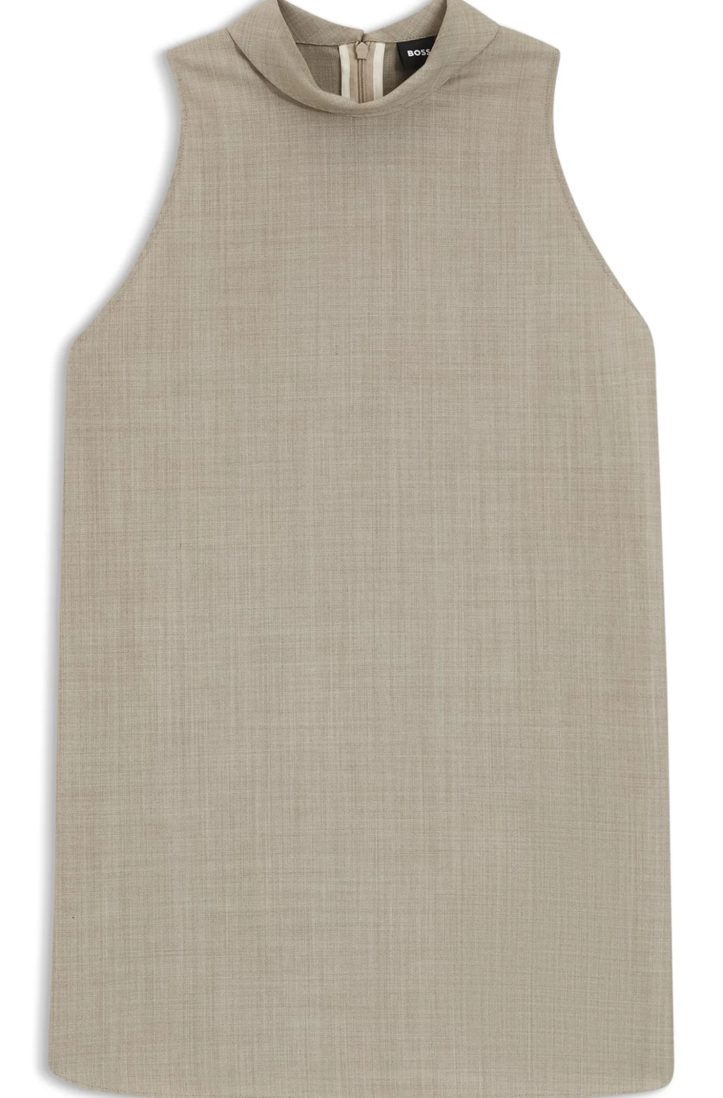 Sleeveless tailored blouse in virgin wool with stretch