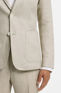 Slim-fit blazer in a micro-pattern linen blend
