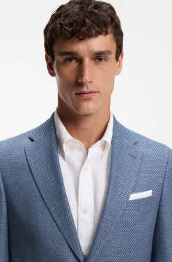 Slim-fit blazer in a patterned virgin-wool blend