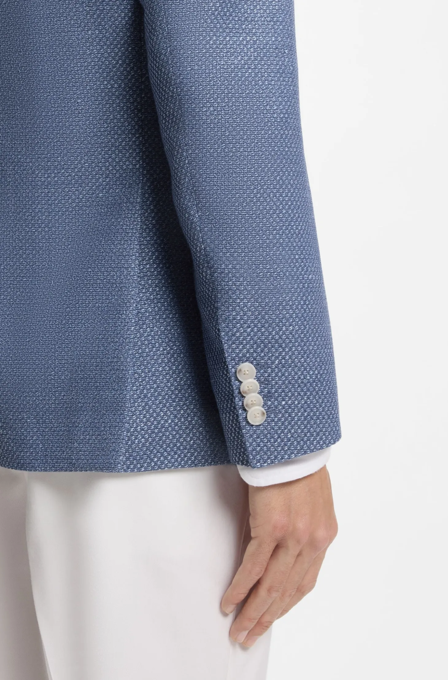 Slim-fit blazer in a patterned virgin-wool blend