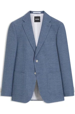 Slim-fit blazer in a patterned virgin-wool blend