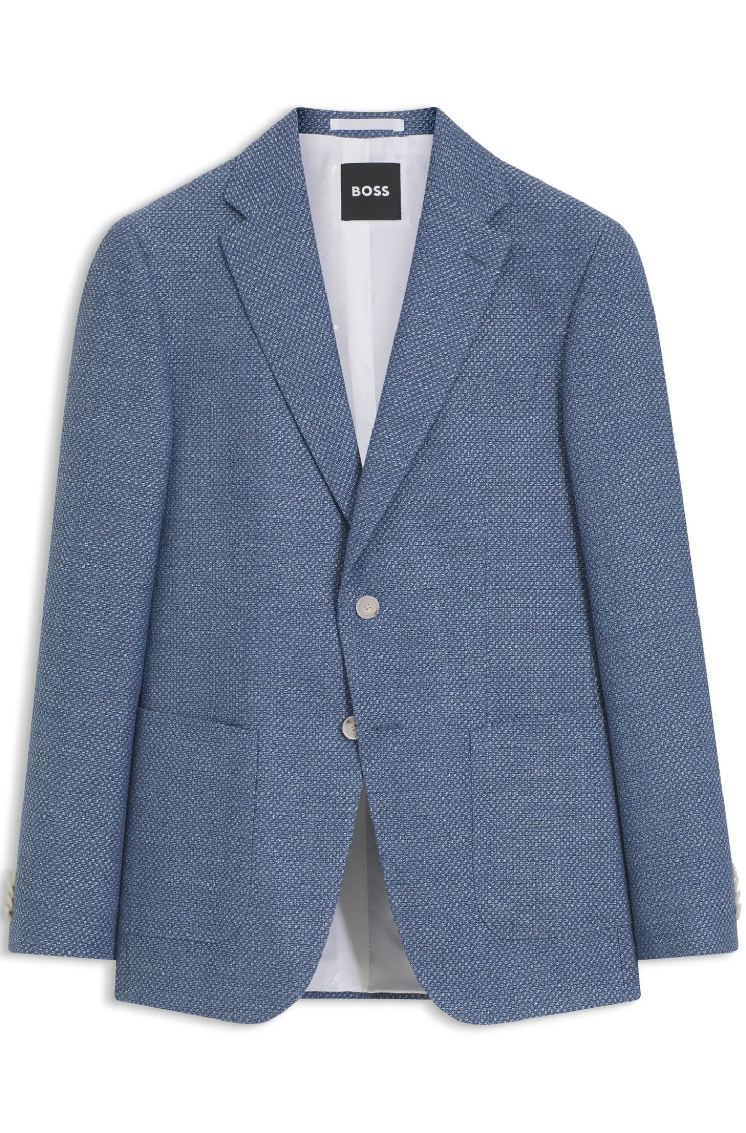 Slim-fit blazer in a patterned virgin-wool blend