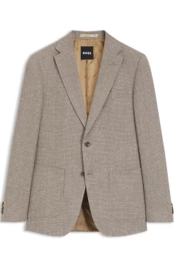 Slim-fit blazer in a patterned virgin-wool blend