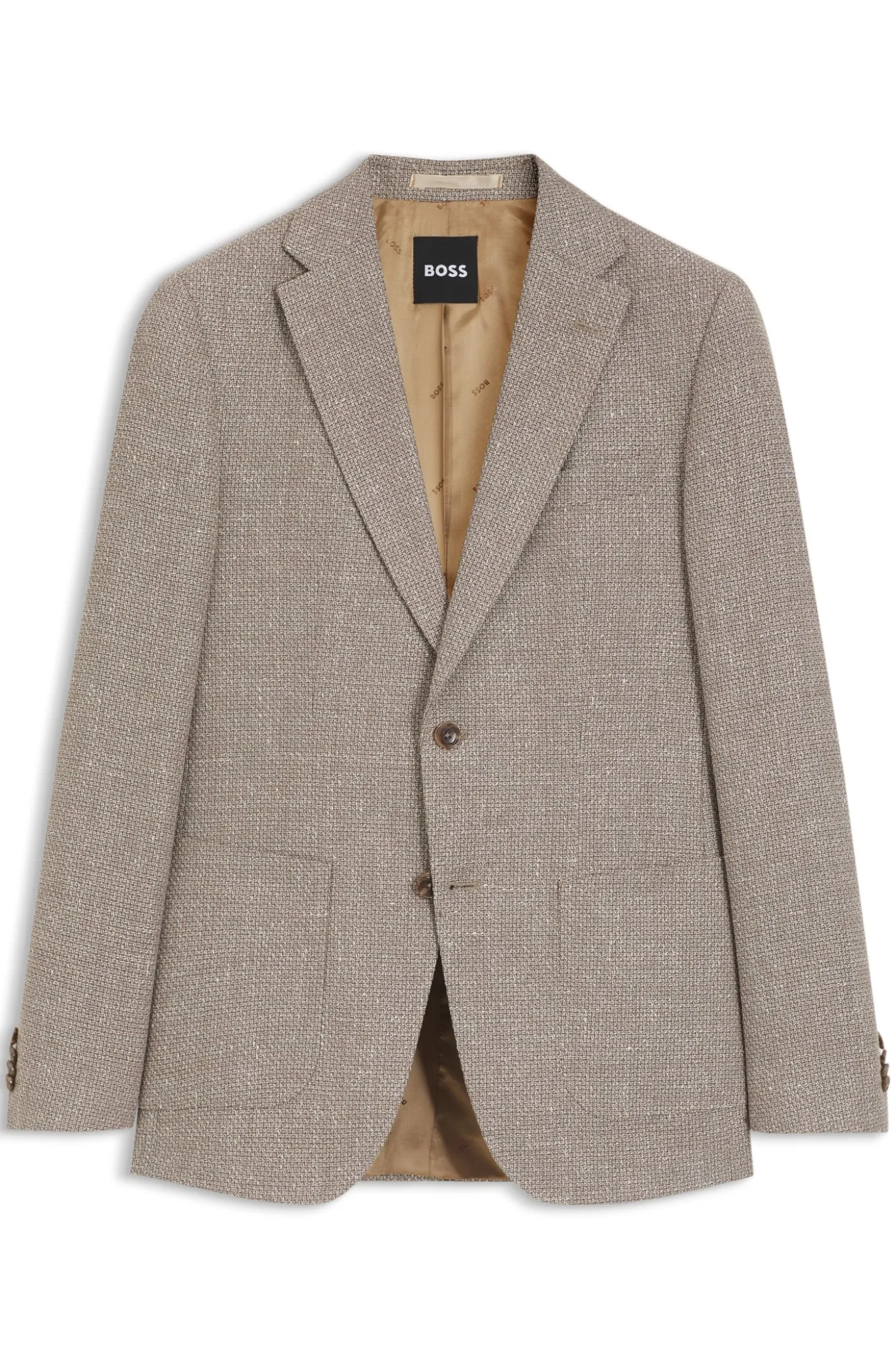 Slim-fit blazer in a patterned virgin-wool blend