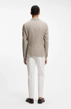 Slim-fit blazer in a patterned virgin-wool blend