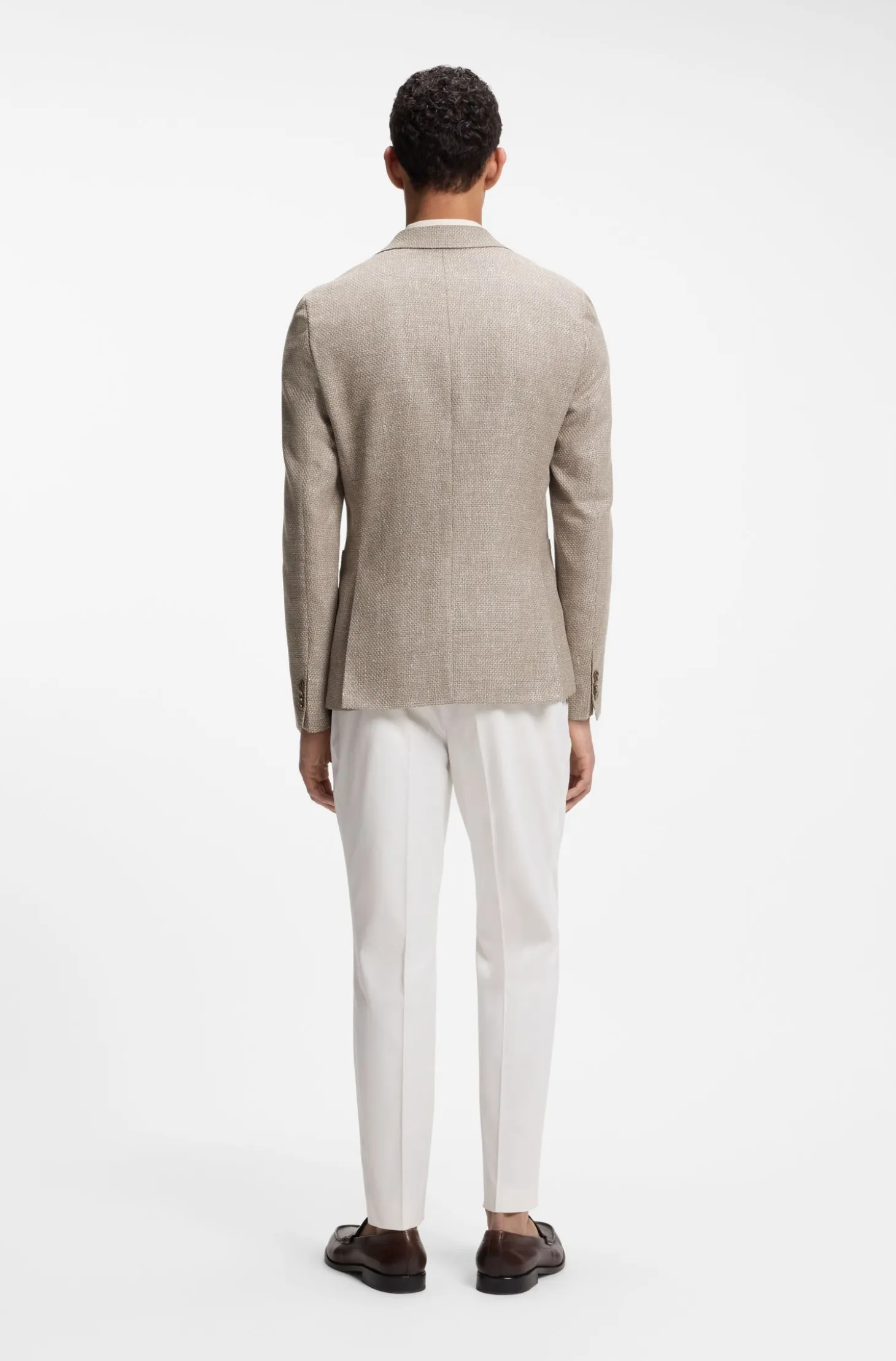 Slim-fit blazer in a patterned virgin-wool blend
