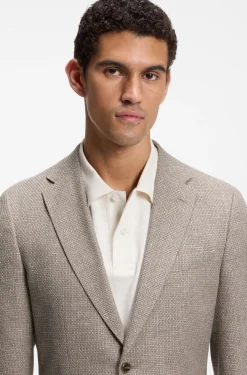 Slim-fit blazer in a patterned virgin-wool blend