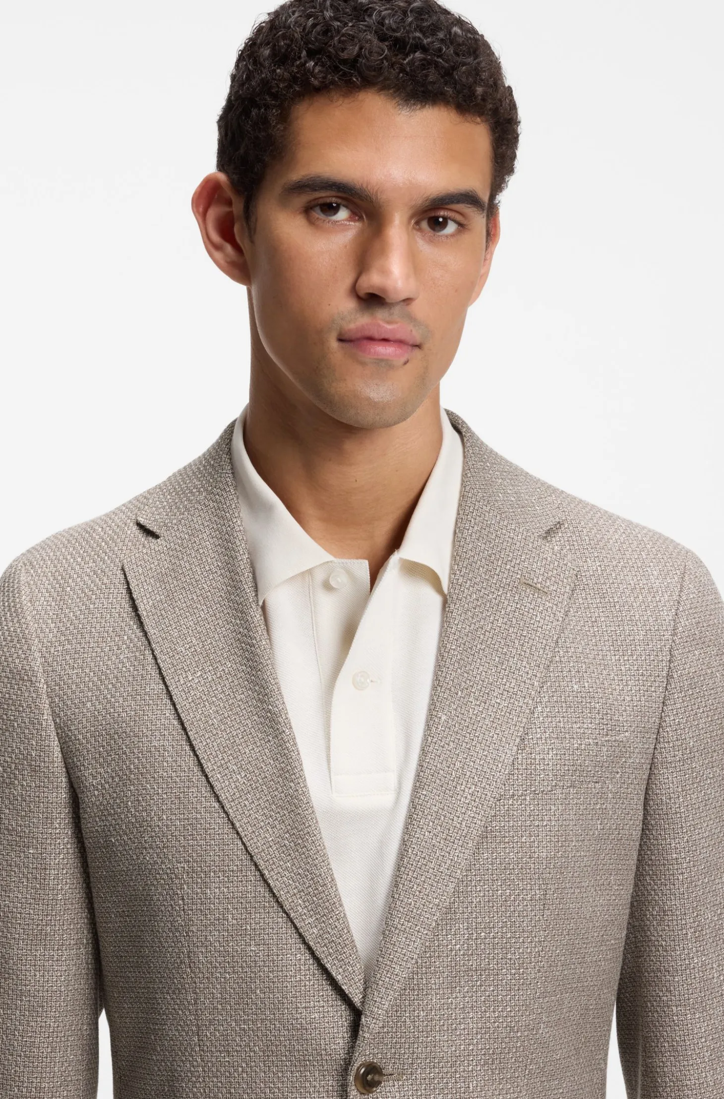 Slim-fit blazer in a patterned virgin-wool blend