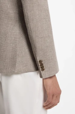 Slim-fit blazer in a patterned virgin-wool blend
