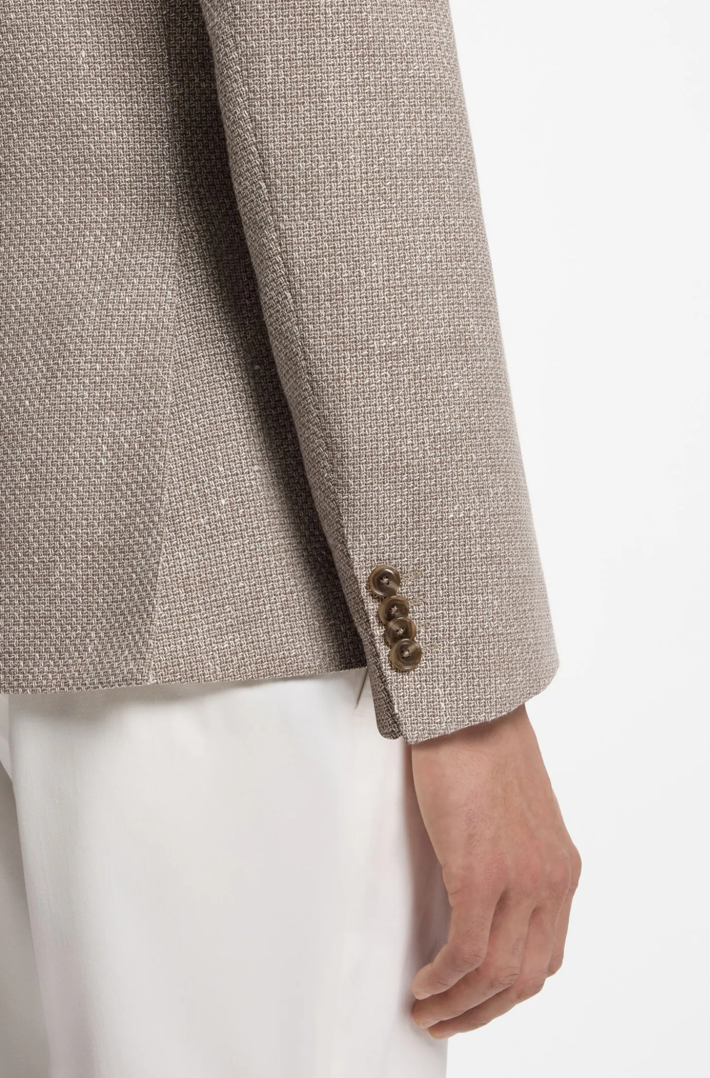 Slim-fit blazer in a patterned virgin-wool blend