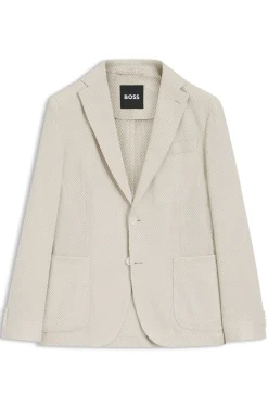 Slim-fit blazer in a patterned cotton blend
