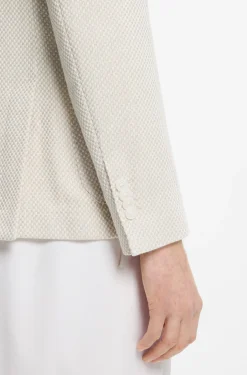 Slim-fit blazer in a patterned cotton blend