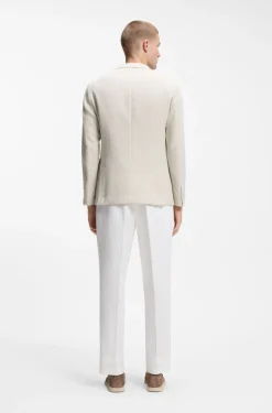 Slim-fit blazer in a patterned cotton blend