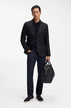 Slim-fit blazer in checked virgin wool