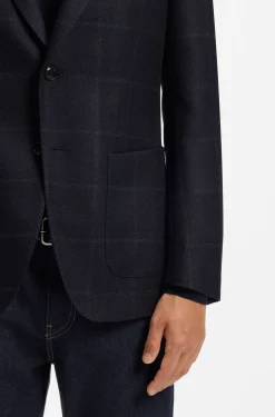 Slim-fit blazer in checked virgin wool
