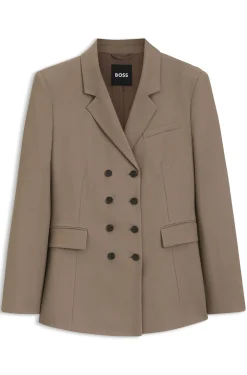 Slim-fit blazer in gabardine twill
