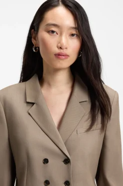 Slim-fit blazer in gabardine twill