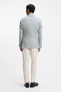 Slim-fit blazer in linen, silk and cotton