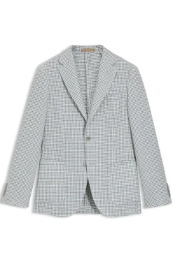 Slim-fit blazer in linen, silk and cotton