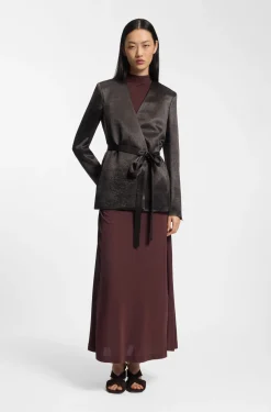 Slim-fit blazer in lustrous twill