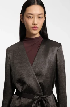 Slim-fit blazer in lustrous twill