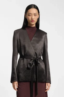 Slim-fit blazer in lustrous twill
