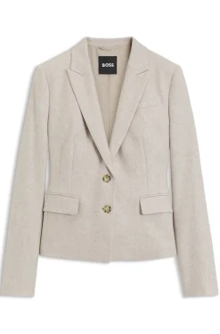 Slim-fit blazer in melange flannel