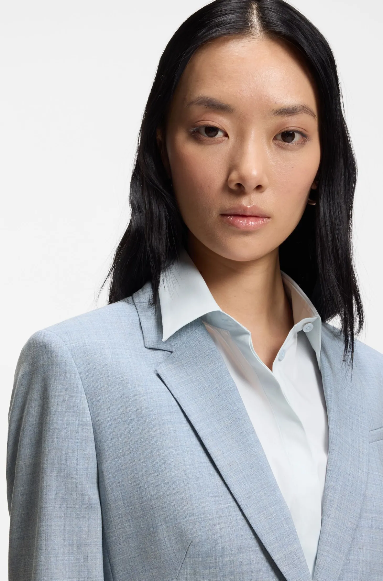 Slim-fit blazer in melange virgin wool