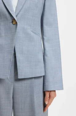 Slim-fit blazer in melange virgin wool