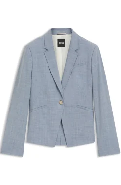 Slim-fit blazer in melange virgin wool