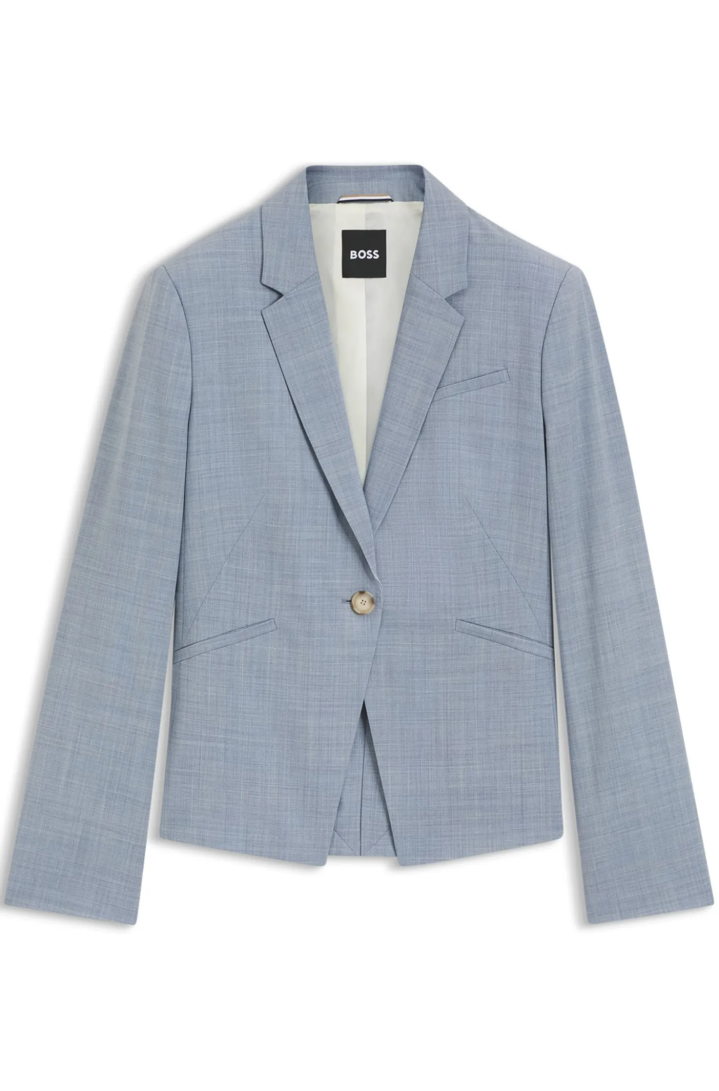 Slim-fit blazer in melange virgin wool