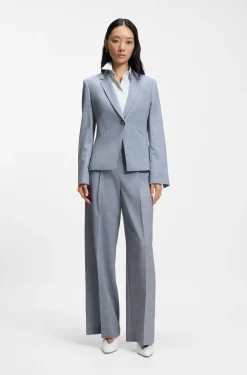 Slim-fit blazer in melange virgin wool