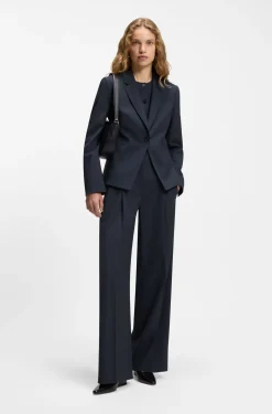 Slim-fit blazer in melange virgin wool