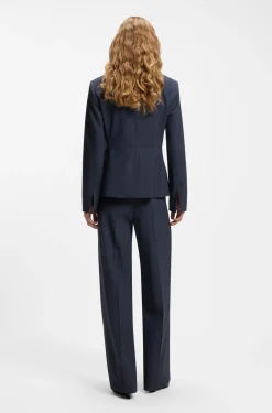 Slim-fit blazer in melange virgin wool