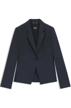 Slim-fit blazer in melange virgin wool