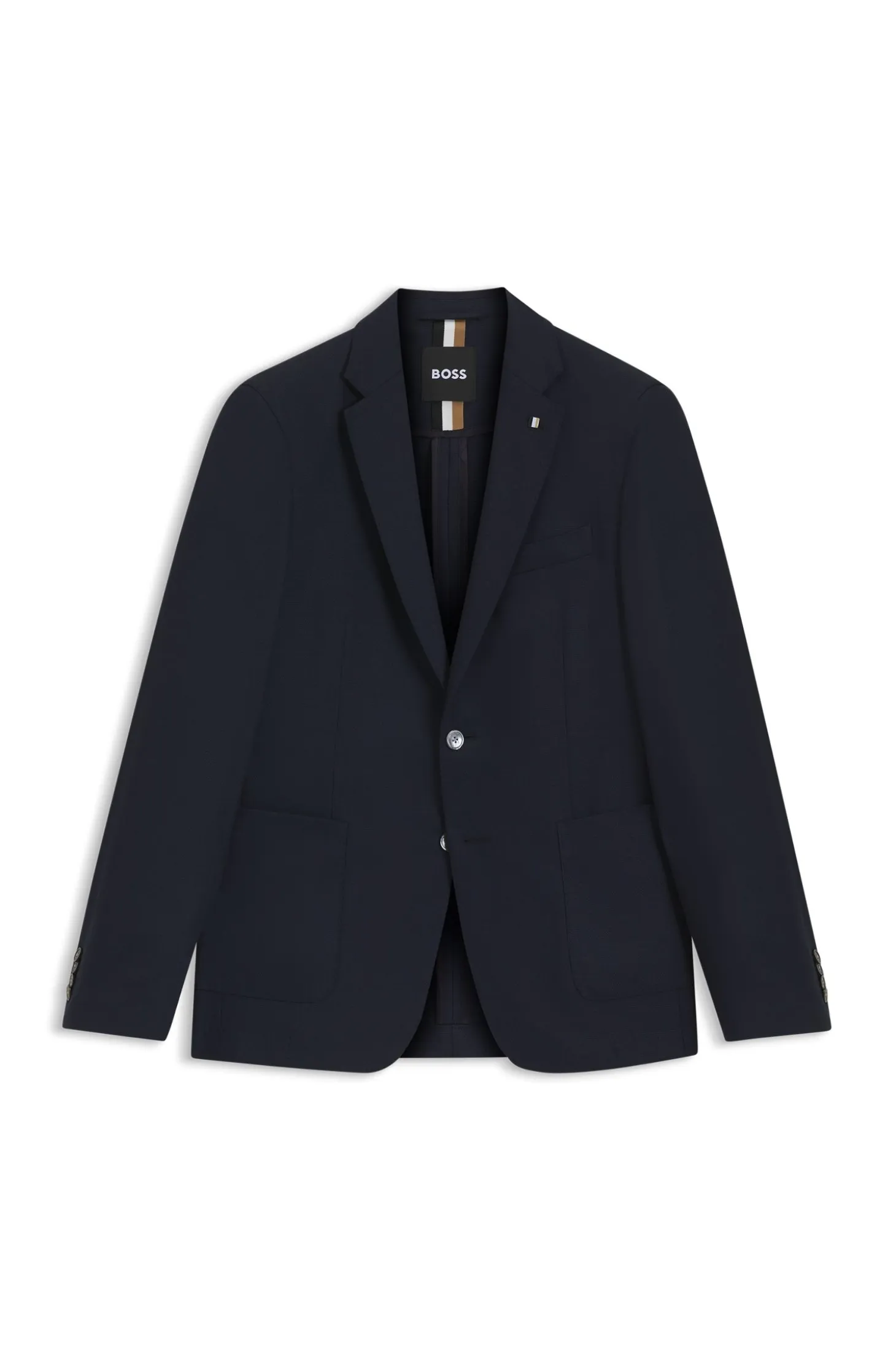 Slim-fit blazer in micro-patterned stretch wool