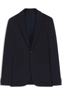 Slim-fit blazer in micro-patterned stretch jersey