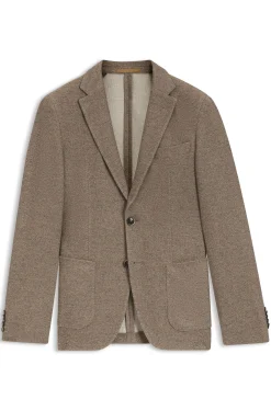 Slim-fit blazer in micro-patterned cotton