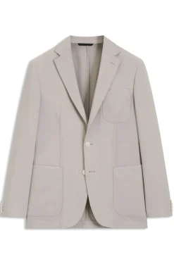 Slim-fit blazer in micro-patterned virgin wool