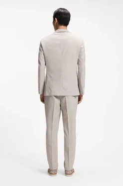 Slim-fit blazer in micro-patterned virgin wool