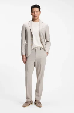 Slim-fit blazer in micro-patterned virgin wool