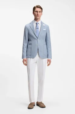 Slim-fit blazer in micro-patterned fabric