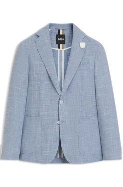Slim-fit blazer in micro-patterned fabric