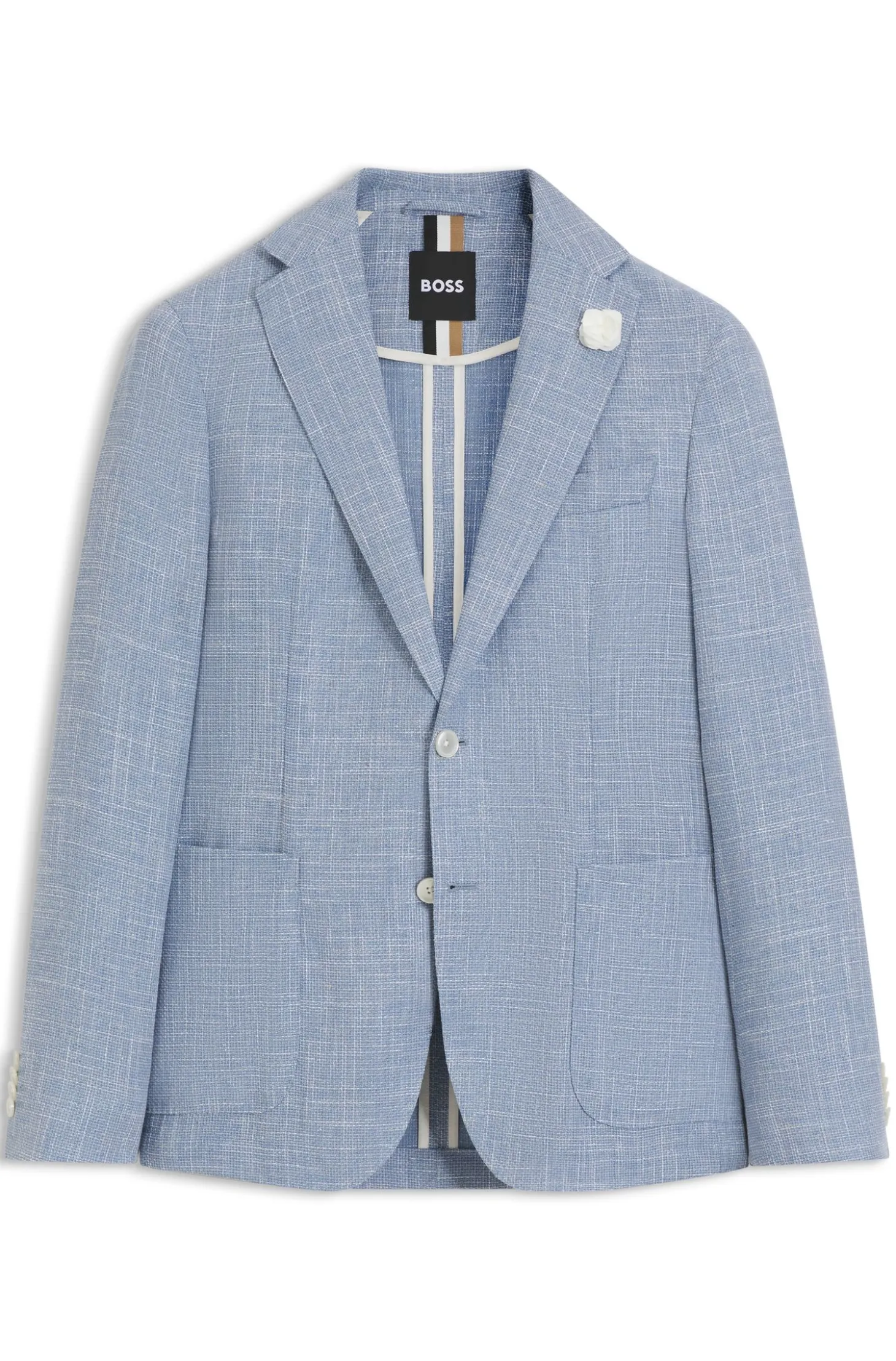 Slim-fit blazer in micro-patterned fabric