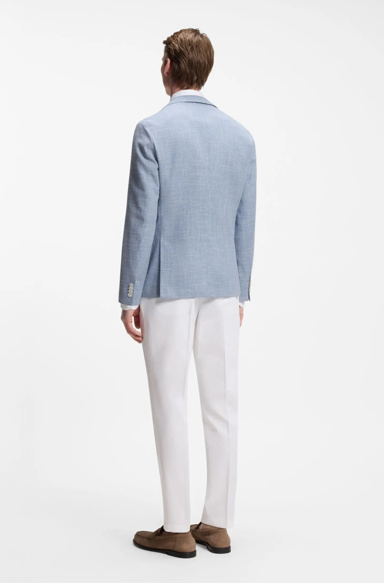 Slim-fit blazer in micro-patterned fabric