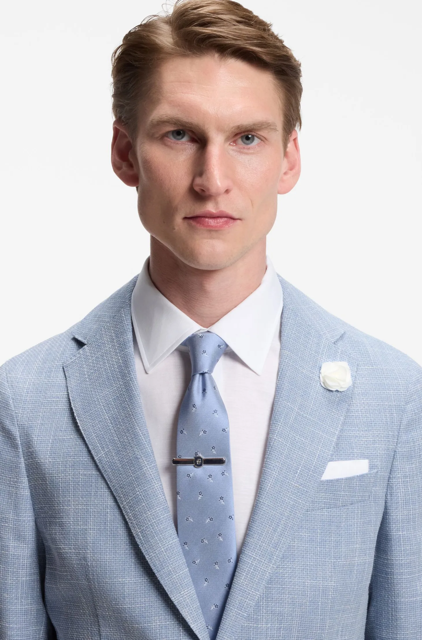Slim-fit blazer in micro-patterned fabric