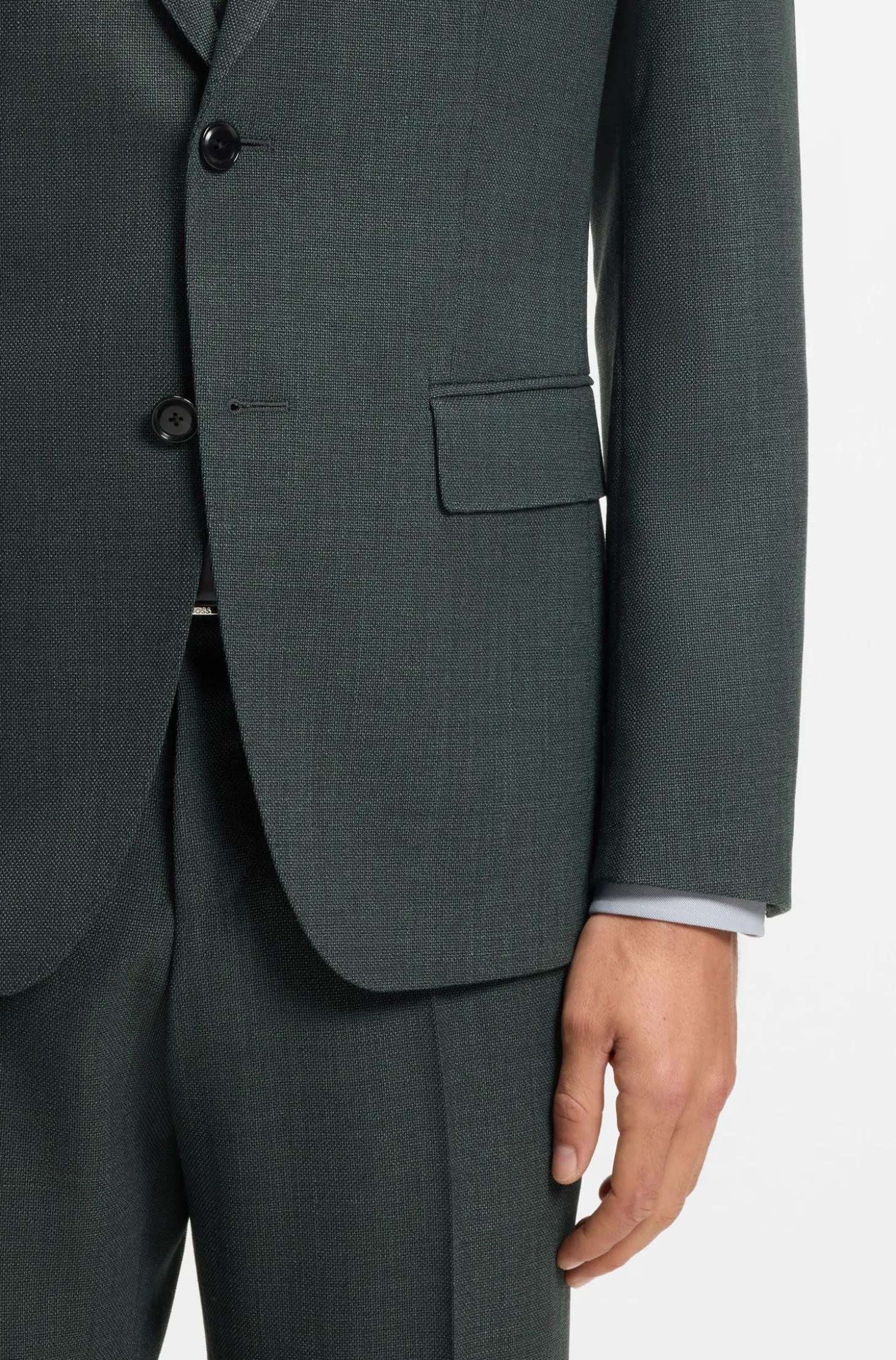 Slim-fit blazer in patterned stretch wool